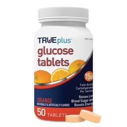 TRUEplus® Glükoosi tabletid, oranž - 50ct