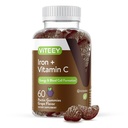 Viteey Raudkummid - Raud C-vitamiiniga - Energia, Bood Support ja aneemia lisand naistele ja meestele - Vegan, Gluteenivaba - 60 Count