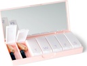 PORT X POLISH Designer Weekly Pill Box Korraldaja (Single 1X Daily, Blush Pink) | Kompaktne, stiilne 7-päevane vitamiinilisandi juhtum | Armas kaasaskantav Mini reisimeditsiini vedaja | BPA-vaba Pillbox Caddy