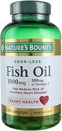 Nature's Bounty Fish Oil 1000 mg Omega-3, 220 lõhnatu softgels (Pack of 3)