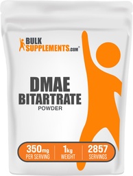 BulkSupplements.com DMAE Bitartraadi pulber - dimetüülaminoetanool Bitartraat, DMAE lisand - maitsestamata & gluteenivaba, 350 mg serveerimise kohta, 1 kg (2,2 naela) (pakk 1)