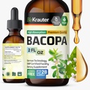 BIO KRAUTER Bacopa Monnieri tilgad - aju toetus Brahmi toidulisandid - vedelad Bacopa toidulisandid - alkohol ja suhkruvaba - Vegan 2 Fl.Oz.