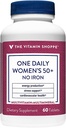Vitamiin Shoppe One Daily Naiste 50+ multivitamiini ilma rauata, multi-Mineral Supplement, toetab energiatootmist, toetab südame-veresoonkonna, nägemise ja immuunsuse tervist (60 tabletti)