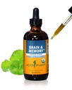 Herb Pharm Brain and Memory Vedel Taimne valem koos Ginkgoga mälu ja kontsentratsiooni jaoks, 4 Fl Oz