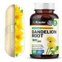 BIO KRAUTER Dandelion Juurkapslid - 1800 mg Tugevus - 100 Count - Dandelion Juur Supplement - Vegankapslid Maksa toetuseks