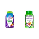 Vitafusion Fiber Well Probiootikumid Gummies Täiskasvanud 60 Count & Calcium Gummy Vitamiinid Luuhambad Toeta puuviljakreem Maitsestatud 100 Count