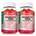 9-in-1 probiootilised kiudained täiskasvanutele ja teismelistele 16G kiudaine kohta, Psyllium Fiber Supplement koos 5 miljardit CFU Bacillus Coagulans, inuliin, ACV seedetraktile, soolestikule ja immuunsusele - 2 pudelit