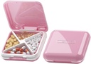 DUBSTAR väikesed pillid juhul, Cute Pill Box - Travel Daily Pill Korraldaja, kaasaskantav päris pillide konteinerisse rahakoti, Kompaktne ravimi hoidja vitamiine, kalaõli, toidulisandeid (Pink)