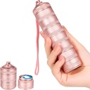 7 päeva Metall Pill Korraldaja - Veekindel Reisimine Vitamiin Case Pill Box, Daily Pill Container 7 Kompartments, Nädala Pill konteinerid Ravimilisandid Kalaõli, Roosa