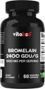 Bromelaini lisand 1000 mg ühe serveerimise kohta, 2400 GDU / g, proteolüütilised ensüümid, toetab valkude seedimist, 60 loend - mitte-GMO ja gluteenivaba