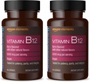 Amazonase elemendid Vitamiin B12 Metüülkobalamiin 5000 mcg - Normaalne energia tootmine ja ainevahetus, Immuunsüsteemi tugi - 2 kuu pakkumine, Berry Maitsestatud Lozenges, 65 Count (Pack of 2)