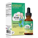 Kiddivit Baby Vitamiin A & D Vedelad tilgad E-vitamiiniga - õrn immuun- ja visioonitoetuslisand - 60 igapäevast serveerimist, tilguti kaasa arvatud, klaaspudel - suhkruvaba, gluteenivaba, taimetoitlane, 2oz