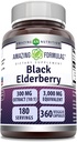 Amazing Formulas Sambucus Black Elderberry | 300 Mg Extract 10: 1 (3000 Mg ekvivalent) | Veggie kapslid | Mitte-GMO | Gluteenivaba | Made in USA (1 Pack, 360 Count)