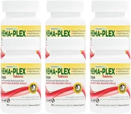 NaturesPlus Hema-Plex Raud - 30 püsivat vabastavat tabletti, 6-85 mg elementaarne raud - üldine vere tervis - C-vitamiini ja bioflavonoididega - Vegan, Gluteenivaba - 180 kokku