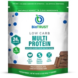 BioTrust Low Carb Protein Pulber – Maheda vadaku ja kaseiini segu rohusöödetud hormoonivabadest lehmadest – Mitte GMO, Gluteenivaba (šokolaad)