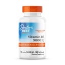 Arsti parim D3-vitamiin 5000IU, mitte-GMO, gluteen ja soja vaba, reguleerib immuunsüsteemi funktsiooni, toetab tervislikke luid, valgeid, maitsetuid, 180 loend