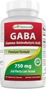 Parimad looduslikud GABA täiendus 750mg 180 Veggie kapslid, Naturals Sleep Aid