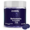 Droppels Melatoniin Gummies, 5mg - Taimepõhine, Vegan Melatoniin 5mg Natural Sleep Support koos Chamomile Extract, 60 Count, Blueberry Maitse (1-kuuline pakkumine)