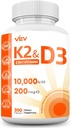 VEV Vitamiin D3 K2 – kergesti neelatavad kapslid, 300 kapslit (pakend võib erineda)