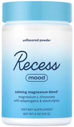 Recess Mood Pulber, Rahustav Magneesium L-Troonaat Segu Passion Flower, L-Theanine, Elektrolüüdid, Magneesium Calm Support Pulber Supplement - Maitsestamata 28 Serving Tub