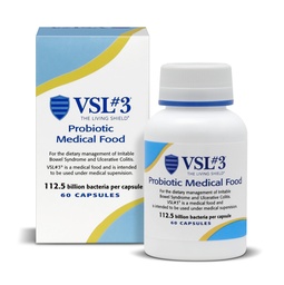 VSL # 3® probiootikumid seedetrakti tervise, IBS & UC sümptomite jaoks - 112,5B CFU-d, suure potentsiaaliga, mitmetüveline, elus, külmunud probiootikum, meditsiiniline toit soolestiku tervise toetamiseks meestel ja naistel, 60 kapslit