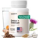 Toitunud Looduslik Tervis Detox + Debloat - Piimaohakas ja Dandelioni juurvegani lisand naistele - Bloating Relief & Digestion Support - 60 kapslit