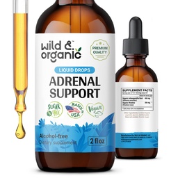 Metsik ja orgaaniline neerupealiste tugitinktuur positiivse väljavaate jaoks - neerupealiste kompleks koos Ashwagandha, Rhodiola Rosea juurega - 1 kuu pakkumine - vegan, suhkrut ja alkoholi ei ole - 2 fl oz