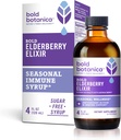 Bold Botanica Elderberry Elixir - 65x kontsentreeritud ekstrakt - suhkruvaba - Kid Friendly - Black Elderberry Syrup koos Aronia Berry immuunsüsteemi toetuseks - 4 Fl. Oz.