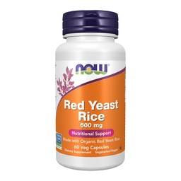 NOW Toidulisandid, punane pärmi riis 600 mg, valmistatud orgaanilise punase pärmi riisiga, 60 Veg kapslit