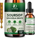 (2 Pack) Orgaaniline Soursop Graviola Vedelad tilgad, Soursop Extract Organic Pure for Natural Antioxidant, Cell Support & Regeneration, Immune Boost, Soursop Bitters Vedel rikas multivitamiini - 2 FL OZ