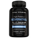 Vitamiinid Resveratrooli lisand - antioksüdandi tugi, raku eluiga, kognitiivne funktsioon - 60 kapslit