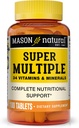 MASON NATURAL Super mitu 34 vitamiini ja mineraali - täielik toitumisalane tugi, kõik ühes multivitamiinis, toetab üldist tervist, 100 tabletti