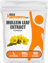 BulkSupplements.com Mullein Leaf Extract - Verbascum Thapsus, Mullein Supplement - Taimne toidulisand immuunsüsteemi toetuseks - Gluteenivaba, 1 g ühe serveerimise kohta, 100 g (3,5 oz) (pakk 1)