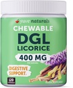 Näritav ultrapuhas DGL lagritsatabletid 4000 mg – magu, soolestik ja soolestiku reljeef – looduslik happe refluksvalem – 10: 1 deglütsürritseeritud lagritsajuure ekstrakt – 120 närimisainet