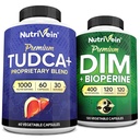 Nutrivein Premium TUDCA ja DIM-i lisakomplekt: suure imendumisega TUDCA lisand ja DIM detoksi, tasakaalu ja heaolu jaoks