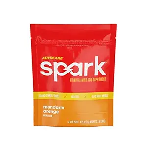 AdvoCare Spark - energiajoogi segu - Vitamiin ja Aminohappe lisand - toetab energiat ja keskendumist * - kaasaskantav immuuntoetus * - suhkruvaba - mandariini apelsin, 14 kleeppakendit (3,5 oz)