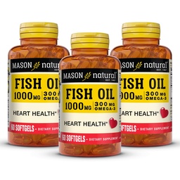 MASON NATURAL Omega, 3 kalaõli, 180,päevane tarne, 1000 mg EPA ja DHA-ga ühiseks toetuseks, 60 Softgel Pills (3 Pack)