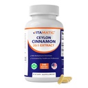 Vitamatic Ceylon Cinnamon 10000 mg ekvivalent ühe portsjoni kohta (alates 20: 1 Ekstrakt 500 mg) berberiini ja kroomiga - 240 köögiviljakapslit - mitte-GMO ja gluteenivaba