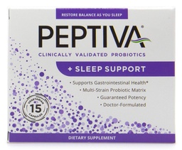 Peptiva 26 miljardit CFU probiootikum ja unetoetus - kliiniliselt valideeritud mitmetüveline probiootikum - Lactobacillus ja Bifidobacterium, melatoniin - 15 krahv