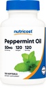 Nutrikost piparmündiõli Softgels (120 SFG) (50 MG) - Gluteenivaba, kolmanda osapoole testitud ja GMO-vaba