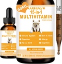 15 in 1 Multivitamiin koertele - Koer Multivitamiin Vedelik Tugi Ühine, Soolestiku Ja Immuunsuse Tervis - Koerte Seedimine, Süda, Naha Ja Coat Tervis - Vitamiinilisandid Kutsikale - Bacon Maitse