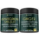 Bundle 5in1 Ashwagandha Shilajit & 5in1 ingveri lisand - südame tugi, seedimine Tervis ja immuunsüsteem