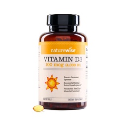 NatureWise Vitamiin D3 4000iu (100 mcg) 1-aastane varustus immuunsuse toetamiseks, tervisliku lihasfunktsiooni ja luude terviseks - mitte-GMO, gluteenivaba orgaanilises ekstra neitsioliiviõlis, (Mini Softgel), 360 Count