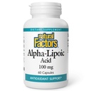 Looduslikud tegurid Alfa-lipoehape 100mg kapslid, 60-Count