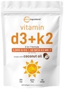 Mikrokoostisosad Vitamiin D3 2000 IU + K2 MK-7 50 mcg, 300 Softgels | Neitsi kookosõli | 2-in-1 tugi | Lihtne neelata, mitte-GMO