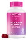 Roosa Stork laktatsioonilisandiga Gummies - toetada rinnapiima pakkumist piimaohakas, lutsern, D-vitamiin ja B12, sünnitusjärgne taastumine, rinnaga toitmine Essentials - Vaarika, 40 krahv