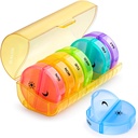 Sukuos Large Weekly Pill Organizer 2 Times a Day, Daily Pill Box 7 Day Easy to Open with Double Protection, AM PM Pill Case for Medicine/Vitamin/Fish Oil/Supplements (Yellow)