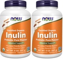 NOW Supplements, Inuliini prebiootiline pulber, sertifitseeritud orgaaniline, mitte-GMO projekt kontrollitud, soolestiku tugi *, 8-kordne (pakk 2)