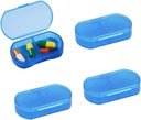 2PCS Pill Case Purse Small 4PCS Pill Korraldaja Portable Travel Daily Pill Containers AM & PM Mini Pill Box Vitamiin, kalaõli, Supplement Holder