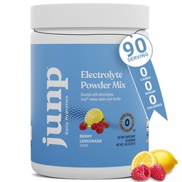JUNP Elektrolüüdid Pulber No Sugar No Carbs - Berry Lemonade Keto Elektrolüütide Joogi Segu - Kaalium & Soola Hüdratsioon Pulber Elektrolüüdid - Nullkalorie Suhkru Vaba Elektrolüüt Pulber, 90 Servingud